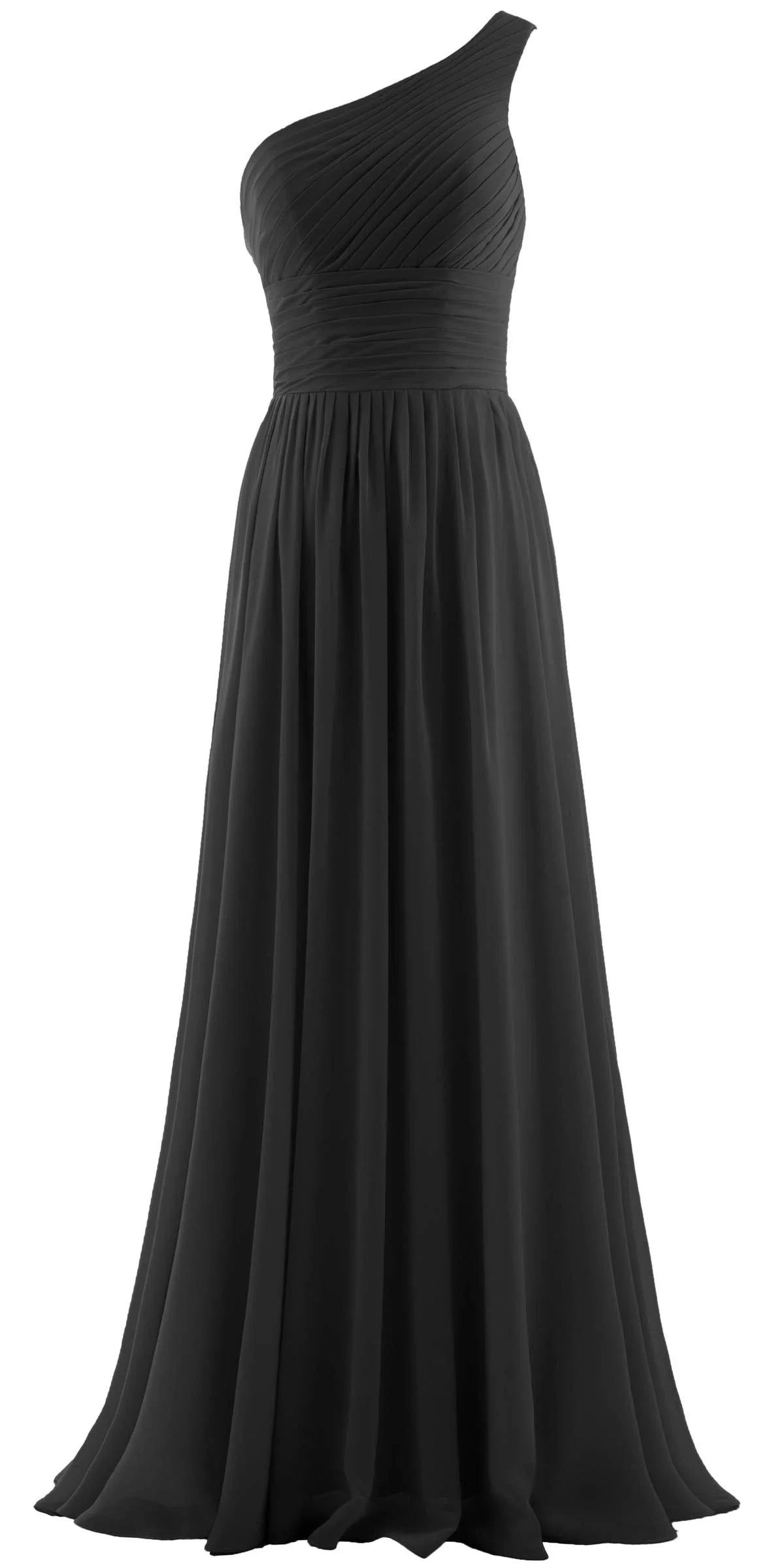 Luxury Sheath/Column One Shoulder Sleeveless Crisscross Back Floor-Length prom dress for women