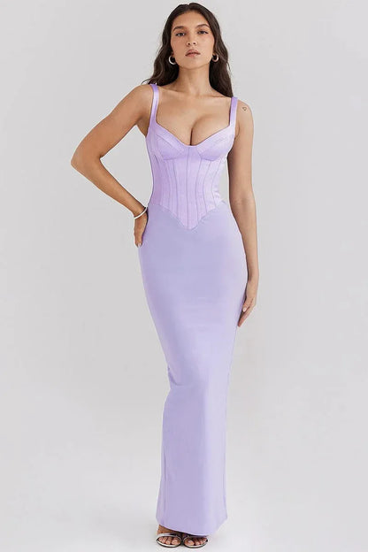 Mermaid Sweetheart Corset Lavender Floor-Length Prom Dress With Slit Back
