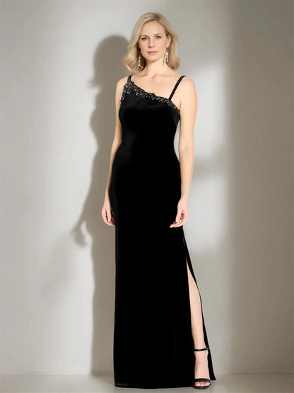 Mermaid Trumpet Asymmetric Sleeveless Floor Length Mother Of The Bride Dresses With Split Side