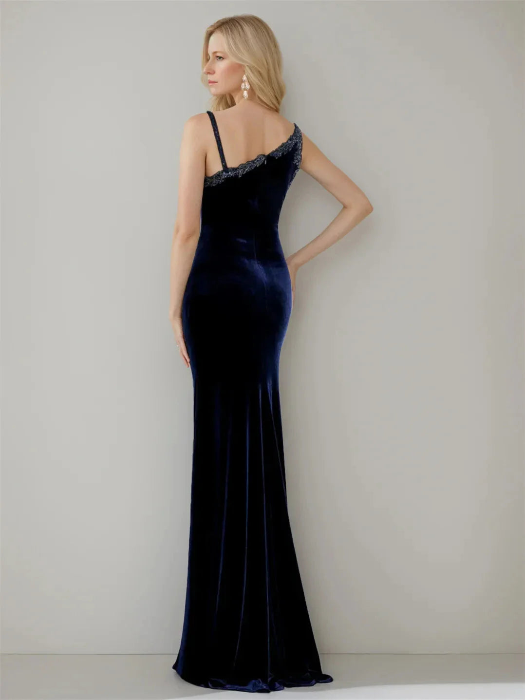 Mermaid Trumpet Asymmetric Sleeveless Floor Length Mother Of The Bride Dresses With Split Side