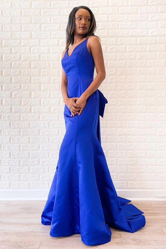 Mermaid V-Back Watteau Light Sky Blue Prom Dress/Formal Women's Dresses
