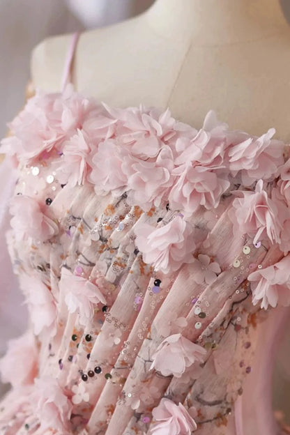 Pink Tulle Sequins Short Prom Dress Lovely A-Line Evening Party Dress