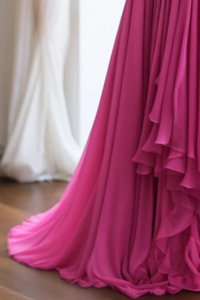 Pleated Sweetheart Pink Prom Dress