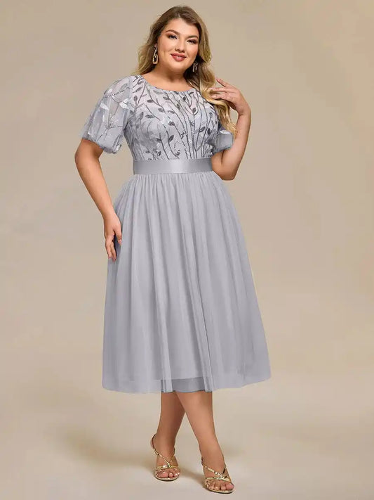 Plus Size Sequin Leaf Wedding Guest Dress Mother Of The Bride Dresses
