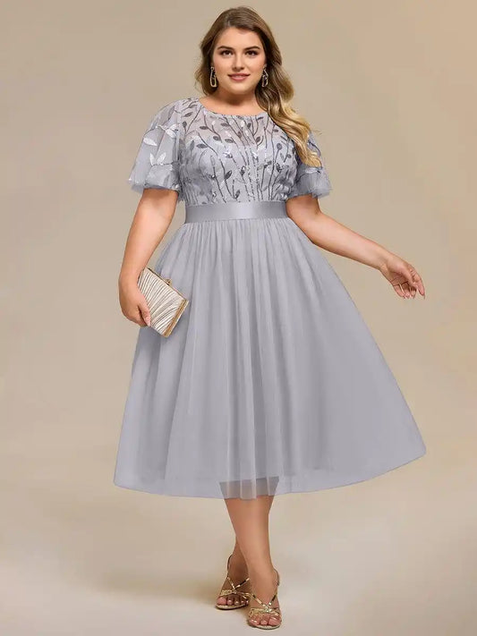 Plus Size Sequin Leaf Wedding Guest Dress Mother Of The Bride Dresses
