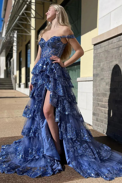 Pretty A-Line Off The Shoulder Sleeveless Zipper Up Floor-Length Prom Dress