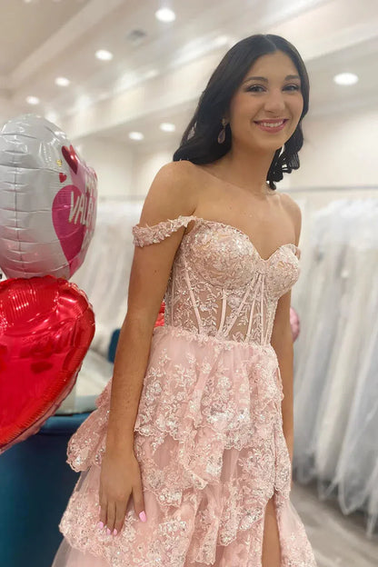 Pretty A-Line Off The Shoulder Sleeveless Zipper Up Floor-Length Prom Dress