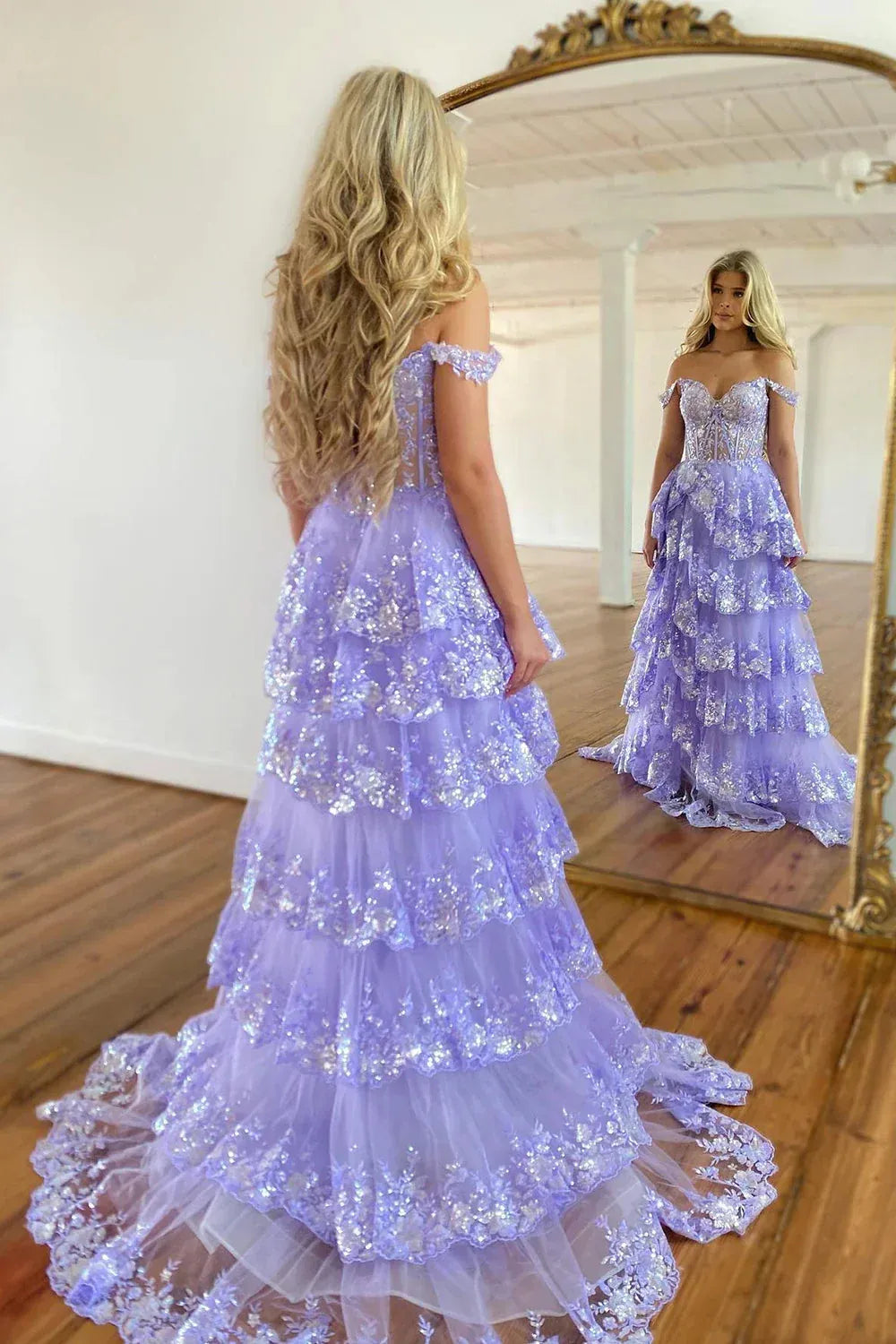 Pretty A-Line Off The Shoulder Sleeveless Zipper Up Floor-Length Prom Dress