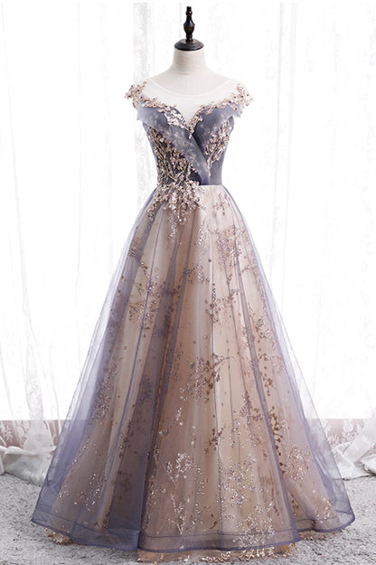 Pretty A-Line Scoop Neck Sleeveless Lace Up Floor-Length Prom Dress