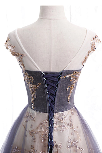 Pretty A-Line Scoop Neck Sleeveless Lace Up Floor-Length Prom Dress