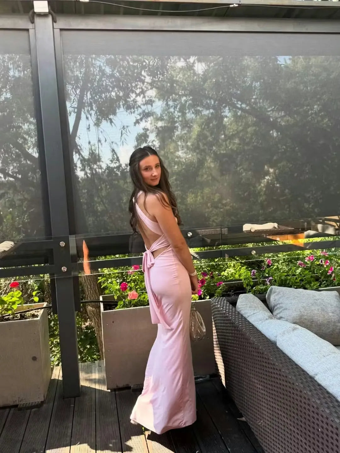 Pretty Mermaid Halter Neck Sleeveless Pleated Floor-Length Prom Dress