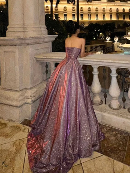 Quyihu Dress A-Line V Neck Satin Floor Length Prom Dress Long Lace Up Formal Dress