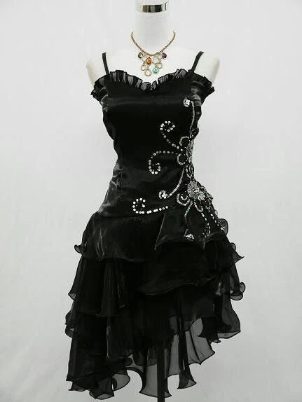 Quyihu Dress Black Chiffon Beaded Mini Satin Short Prom Dress Homecoming Dress