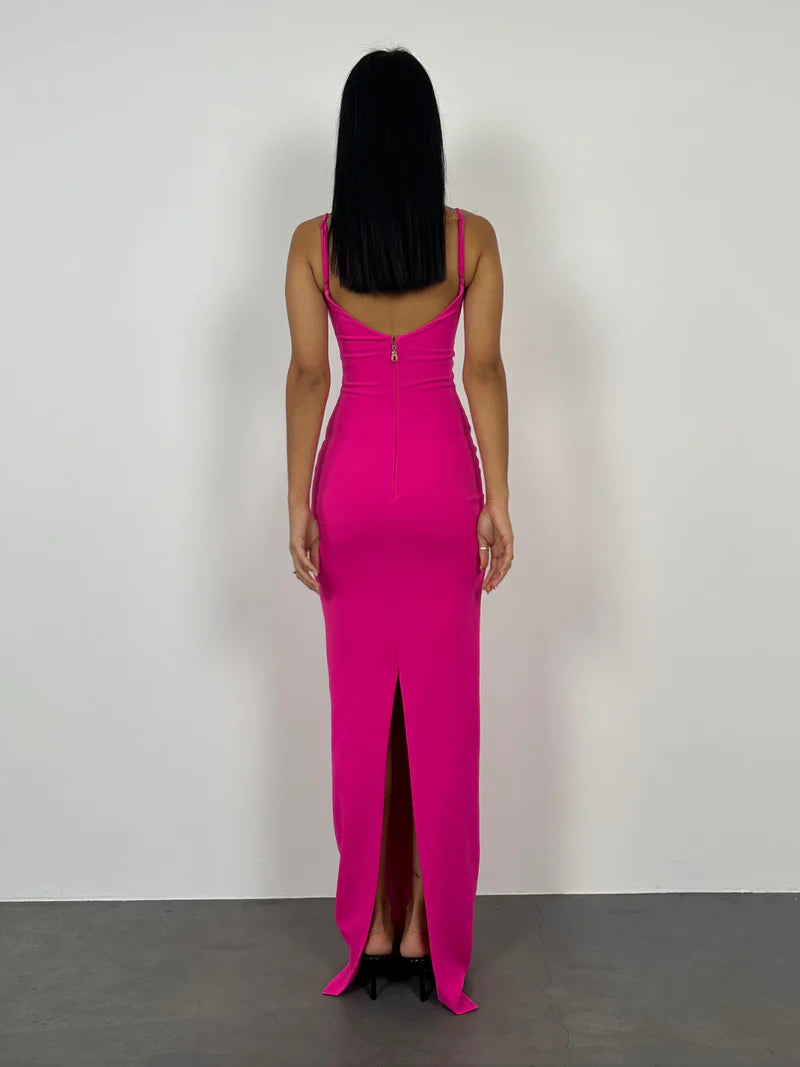 Quyihu Dress Spaghetti Straps Square Neck Bodycon Sexy Long Ball Gown Sleeveless Back Zipper
