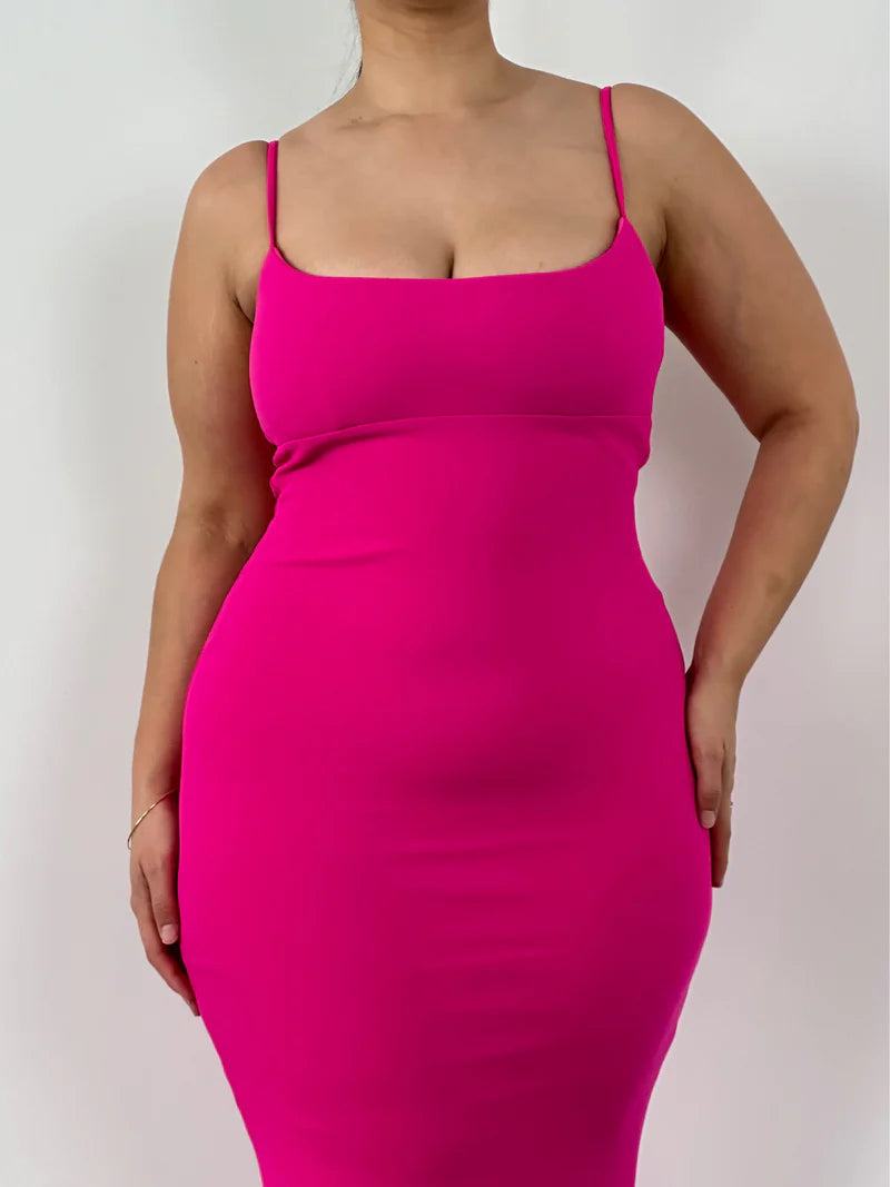 Quyihu Dress Spaghetti Straps Square Neck Bodycon Sexy Long Ball Gown Sleeveless Back Zipper