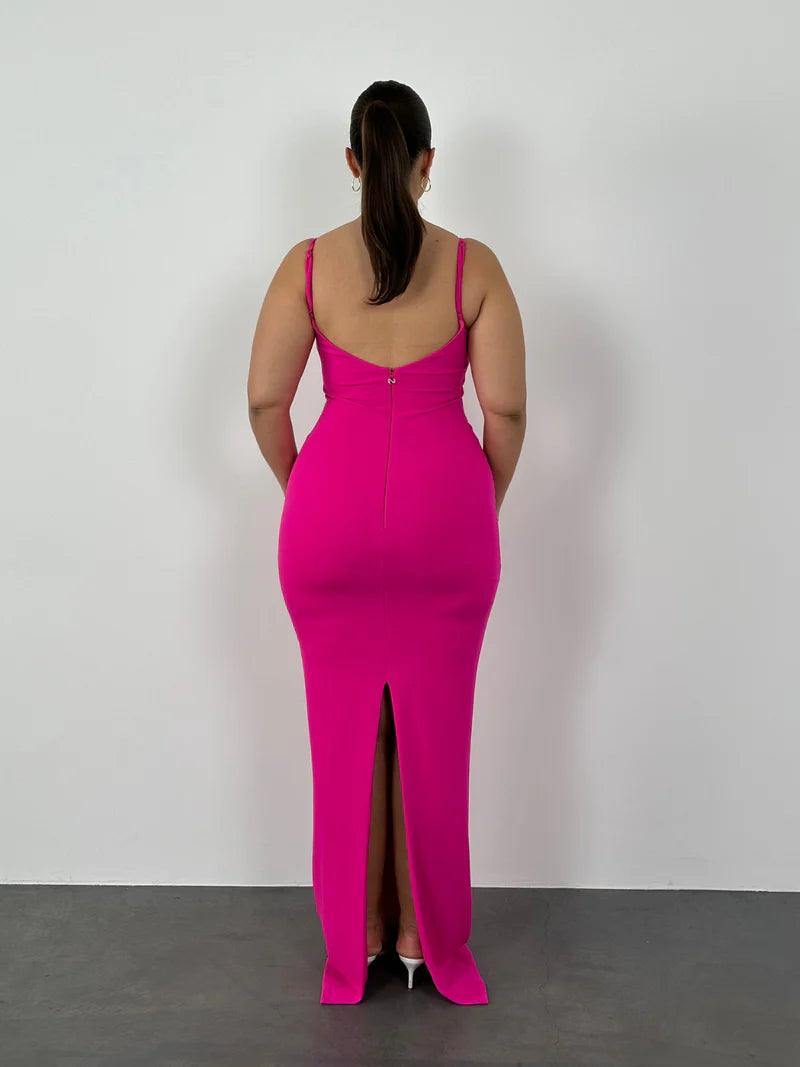 Quyihu Dress Spaghetti Straps Square Neck Bodycon Sexy Long Ball Gown Sleeveless Back Zipper