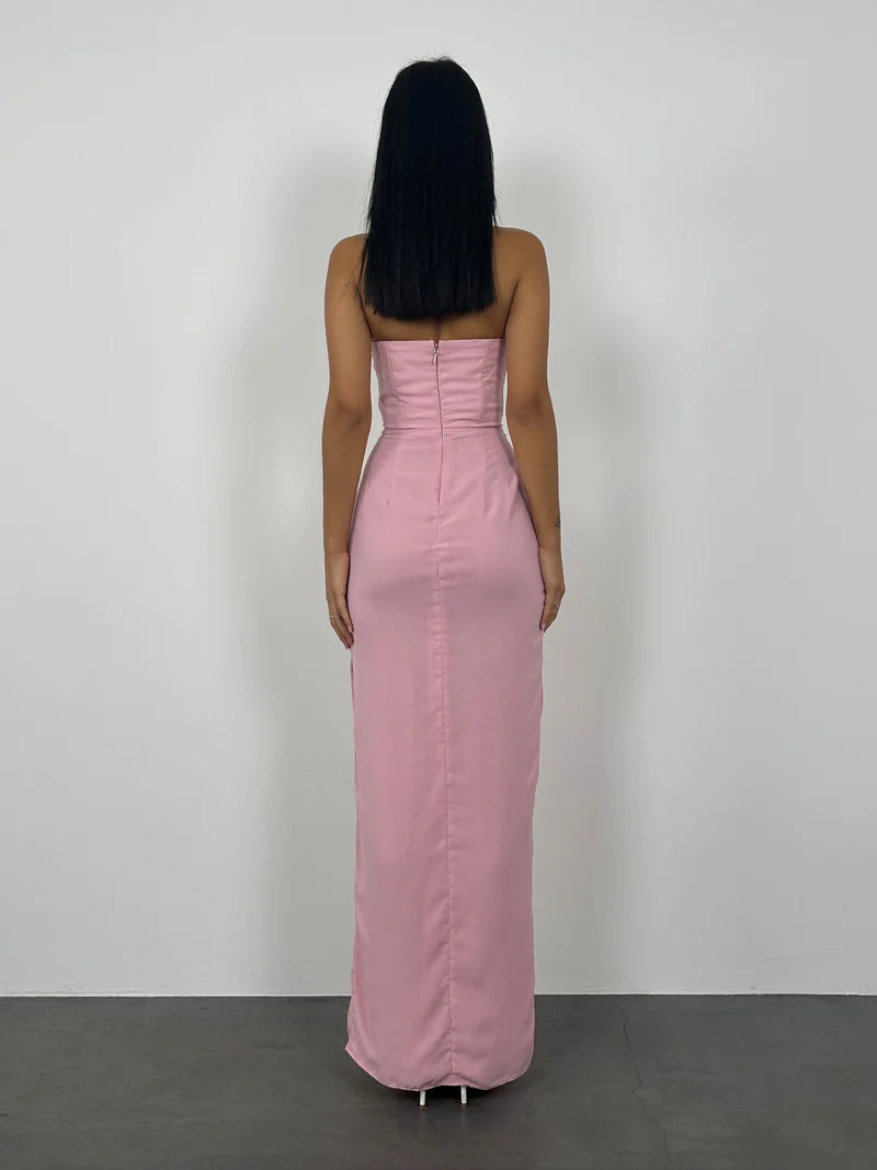 Quyihu Dress Strapless Mermaid Sleeveless Long Elegant Prom Dress
