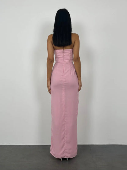 Quyihu Dress Strapless Mermaid Sleeveless Long Elegant Prom Dress