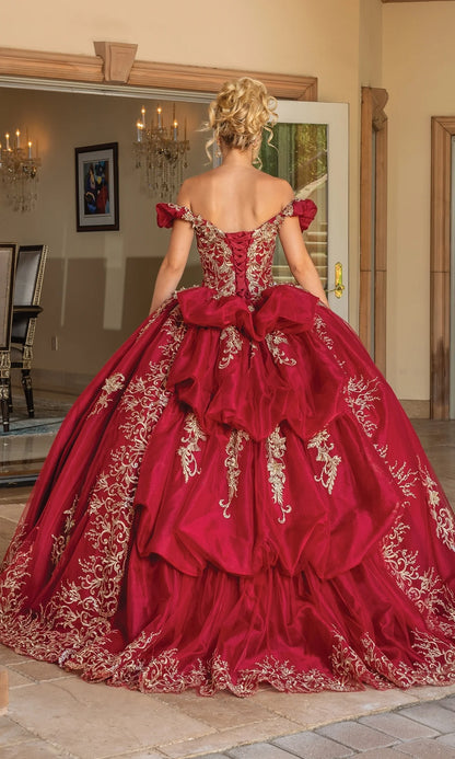 Quyihu Quinceanera Dress Off The Shoulder Lace Embroidered Ball Gown With Sweetheart Neckline Formal Wear Dresses