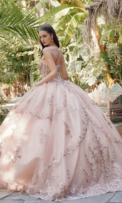 Quyihu Quinceanera Dress Pastel A-line Ball Gown With Sweetheart Neckline And Layered Of Embroidered Tulle Formal Wear Dresses