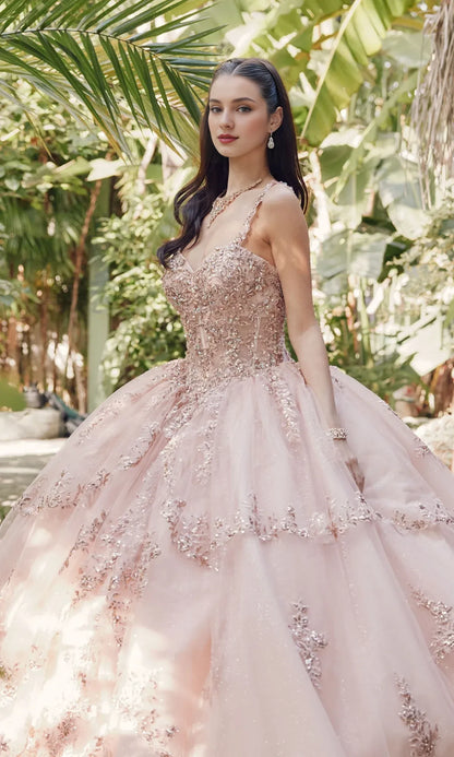 Quyihu Quinceanera Dress Pastel A-line Ball Gown With Sweetheart Neckline And Layered Of Embroidered Tulle Formal Wear Dresses