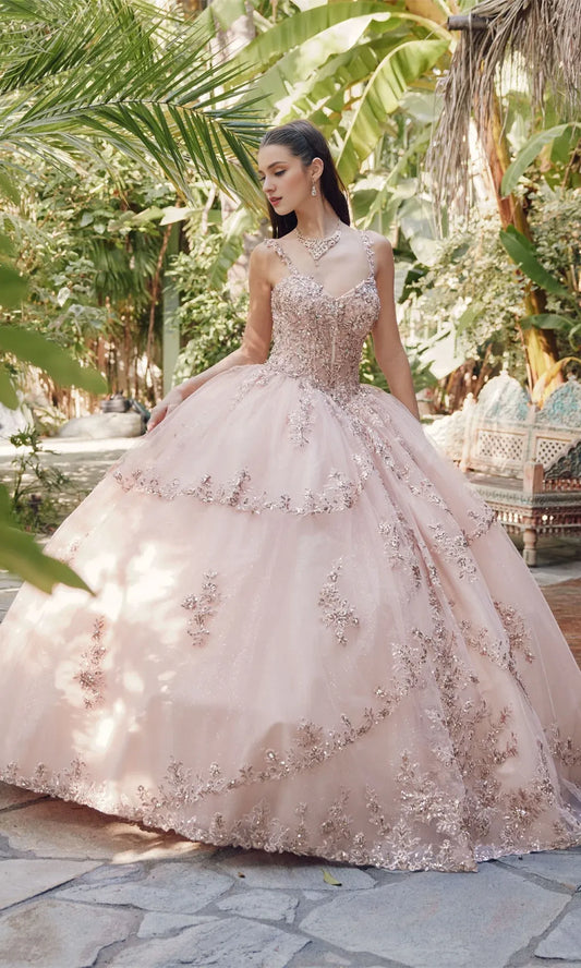 Quyihu Quinceanera Dress Pastel A-line Ball Gown With Sweetheart Neckline And Layered Of Embroidered Tulle Formal Wear Dresses