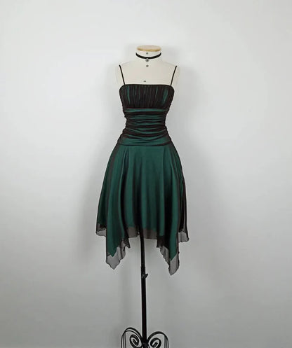 Retro A Line Spaghetti Strap Sleeveless Backless Short-Mini Prom Dresses