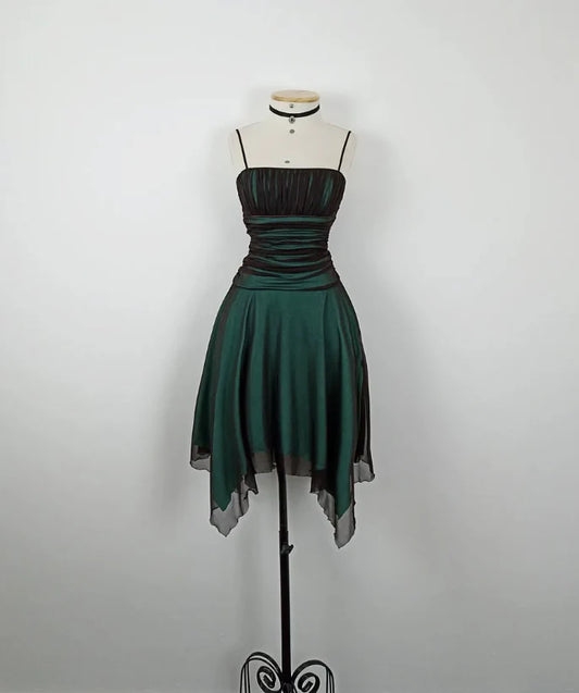 Retro A Line Spaghetti Strap Sleeveless Backless Short-Mini Prom Dresses