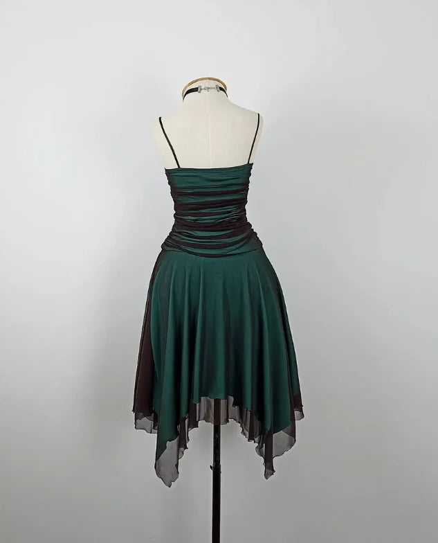 Retro A Line Spaghetti Strap Sleeveless Backless Short-Mini Prom Dresses