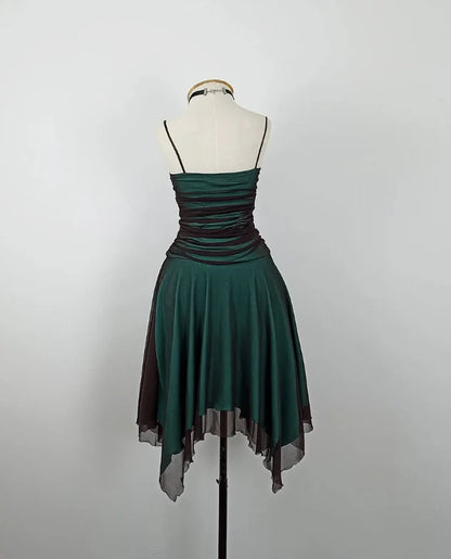 Retro A Line Spaghetti Strap Sleeveless Backless Short-Mini Prom Dresses
