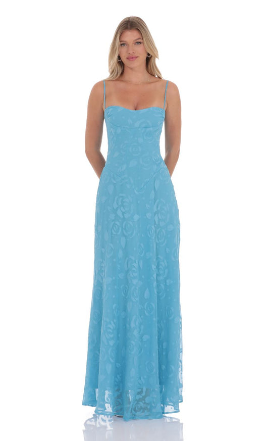 Romantic A-Line Sweetheart Spaghetti-Strap Lace-Up-Back Floral Chiffon Floor-Length Prom Dresses