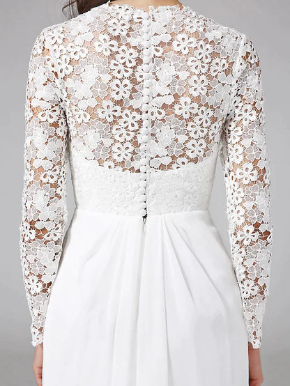 Another full view of the boho wedding dress, capturing the movement and beauty of the chiffon fabric.