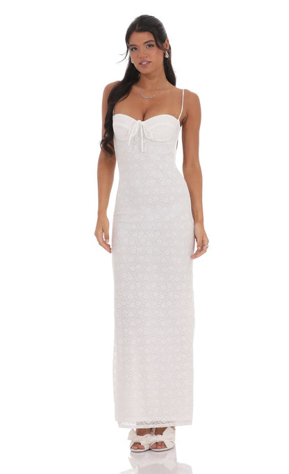 Romantic Sheath Spaghetti-Strap Lace-Overlay Open-Back Ivory Floor-Length Prom Dresses