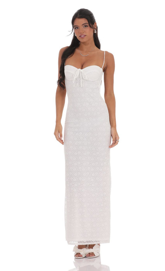 Romantic Sheath Spaghetti-Strap Lace-Overlay Open-Back Ivory Floor-Length Prom Dresses