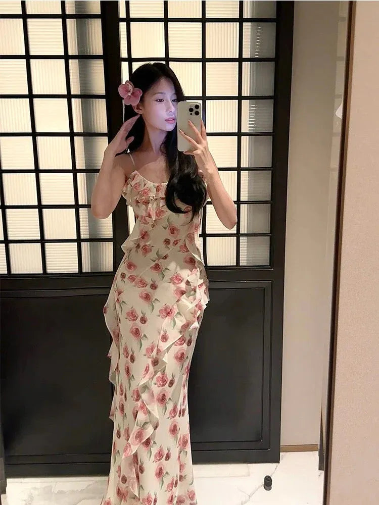 Romantic A-Line Sweetheart Neck Sleeveless Floral White Maxi Prom Dress for Women Hot Sale