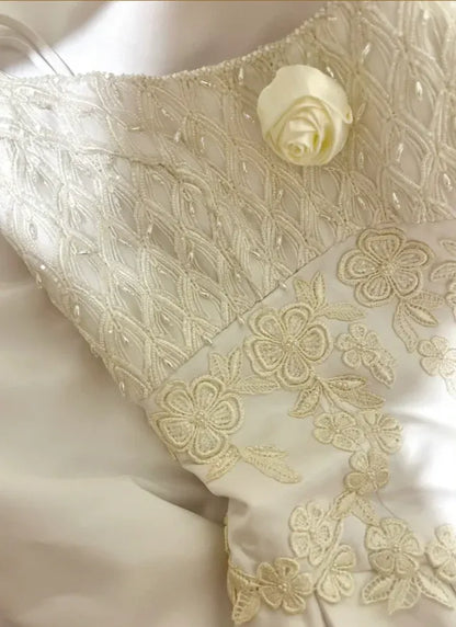 Romantic Ballgown Sweetheart Lace Ivory Evening Dress For Bride Hot Sale