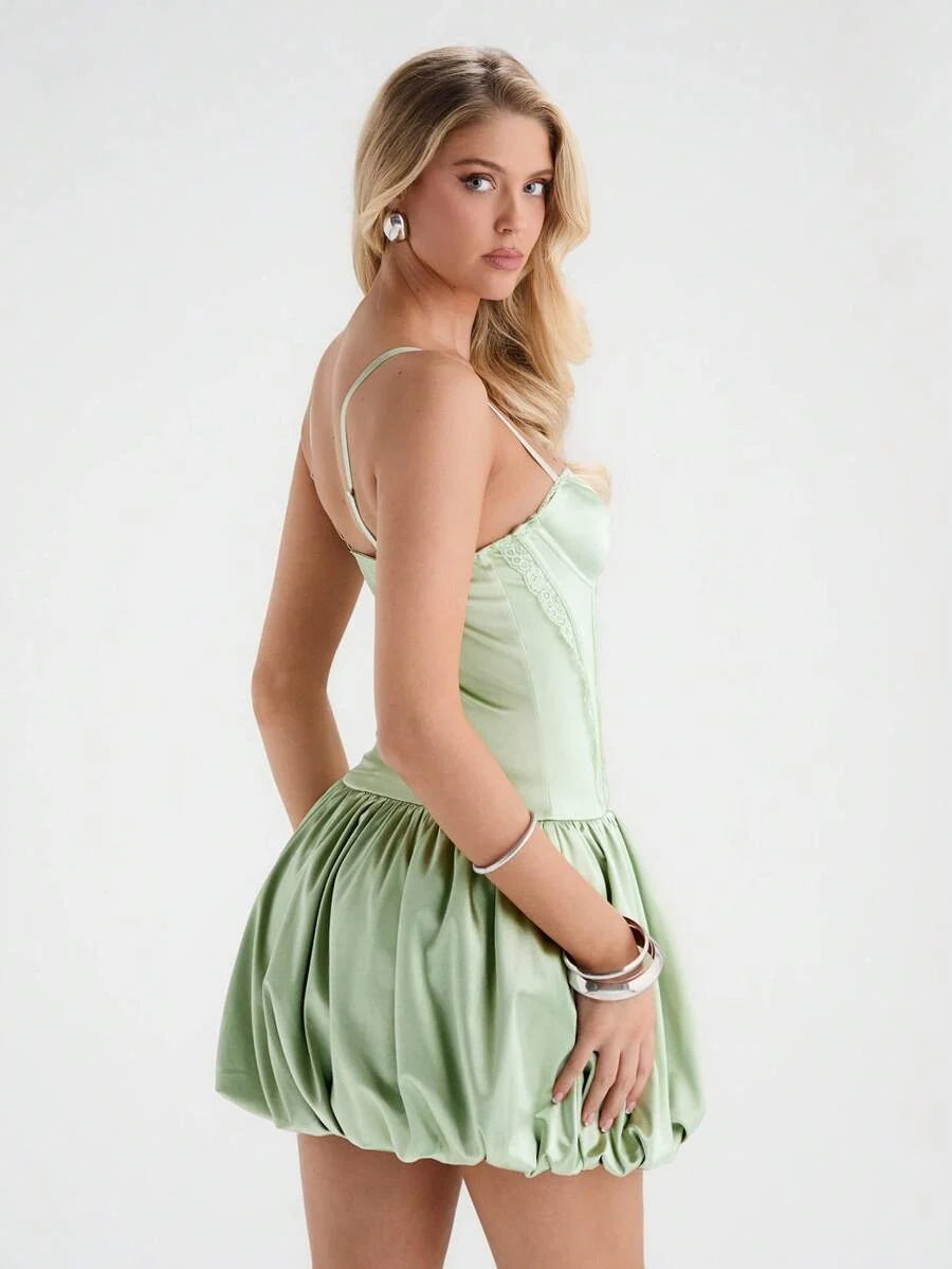 Romantic A-Line Sweetheart Corset Bubble Skirt Mint Green Mini Homecoming Dress