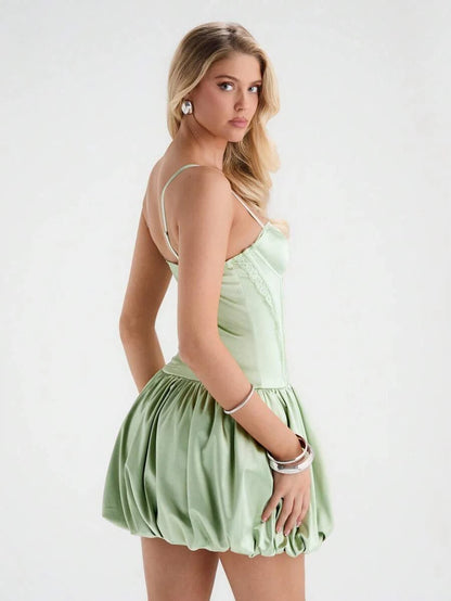 Romantic A-Line Sweetheart Corset Bubble Skirt Mint Green Mini Homecoming Dress