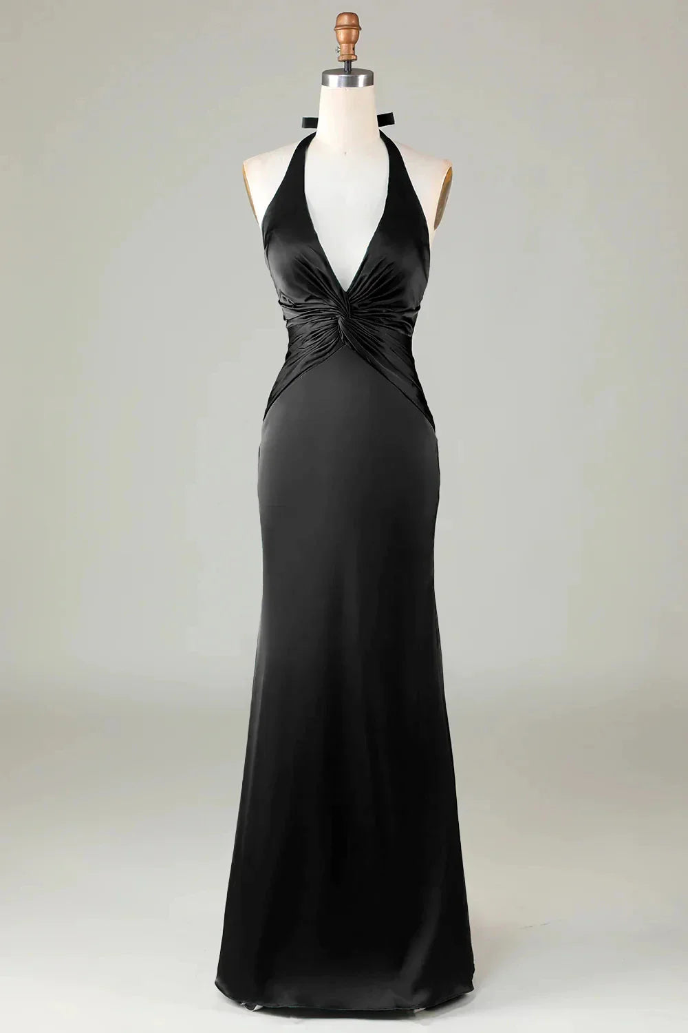 Sexy Mermaid Halter Sleeveless Back Zip Floor-Length Bridesmaid Dress for women