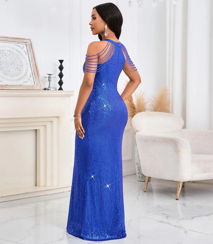 Sexy Mermaid Halter Sleeveless Back Zip Floor-Length prom dress for women