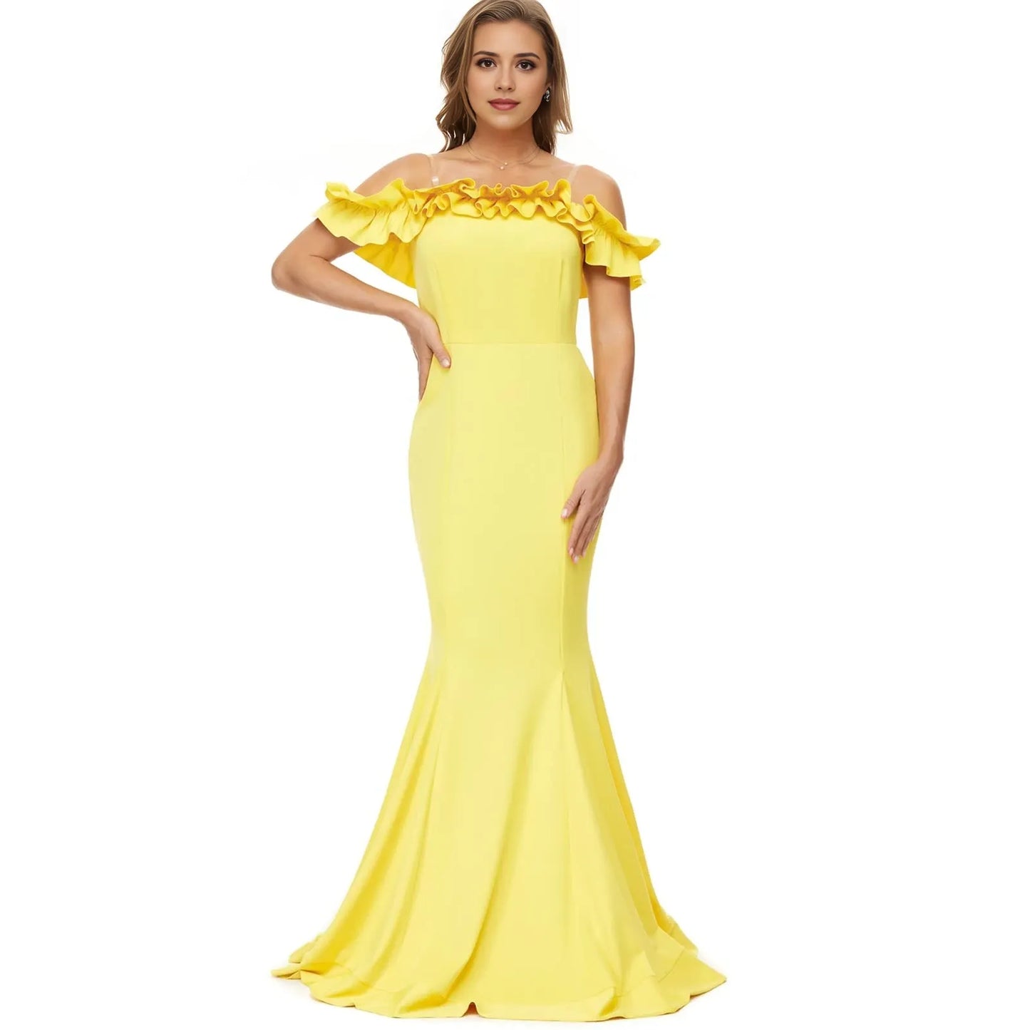 Sexy Mermaid Off the Shoulder Sleeveless Backless Floor-Length prom dress for women