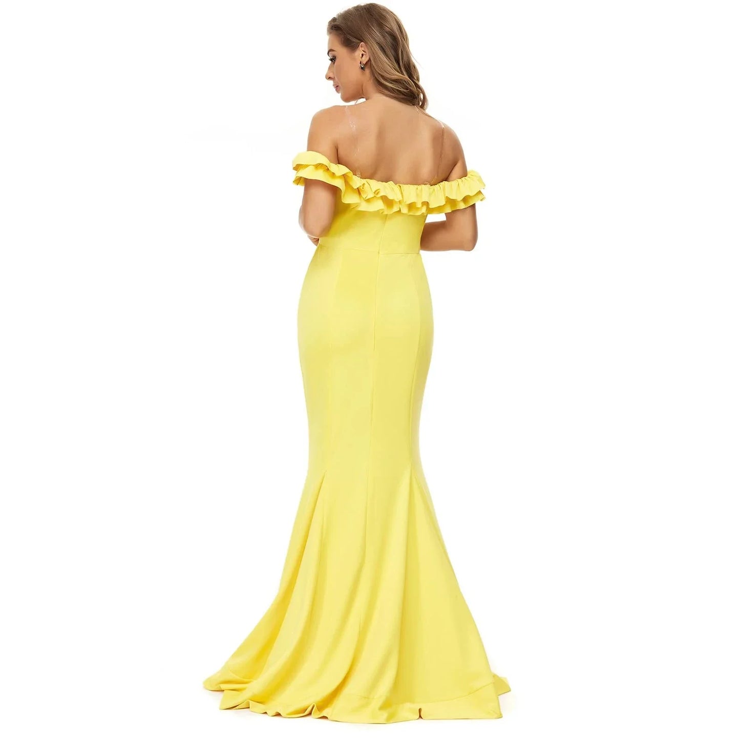 Sexy Mermaid Off the Shoulder Sleeveless Backless Floor-Length prom dress for women