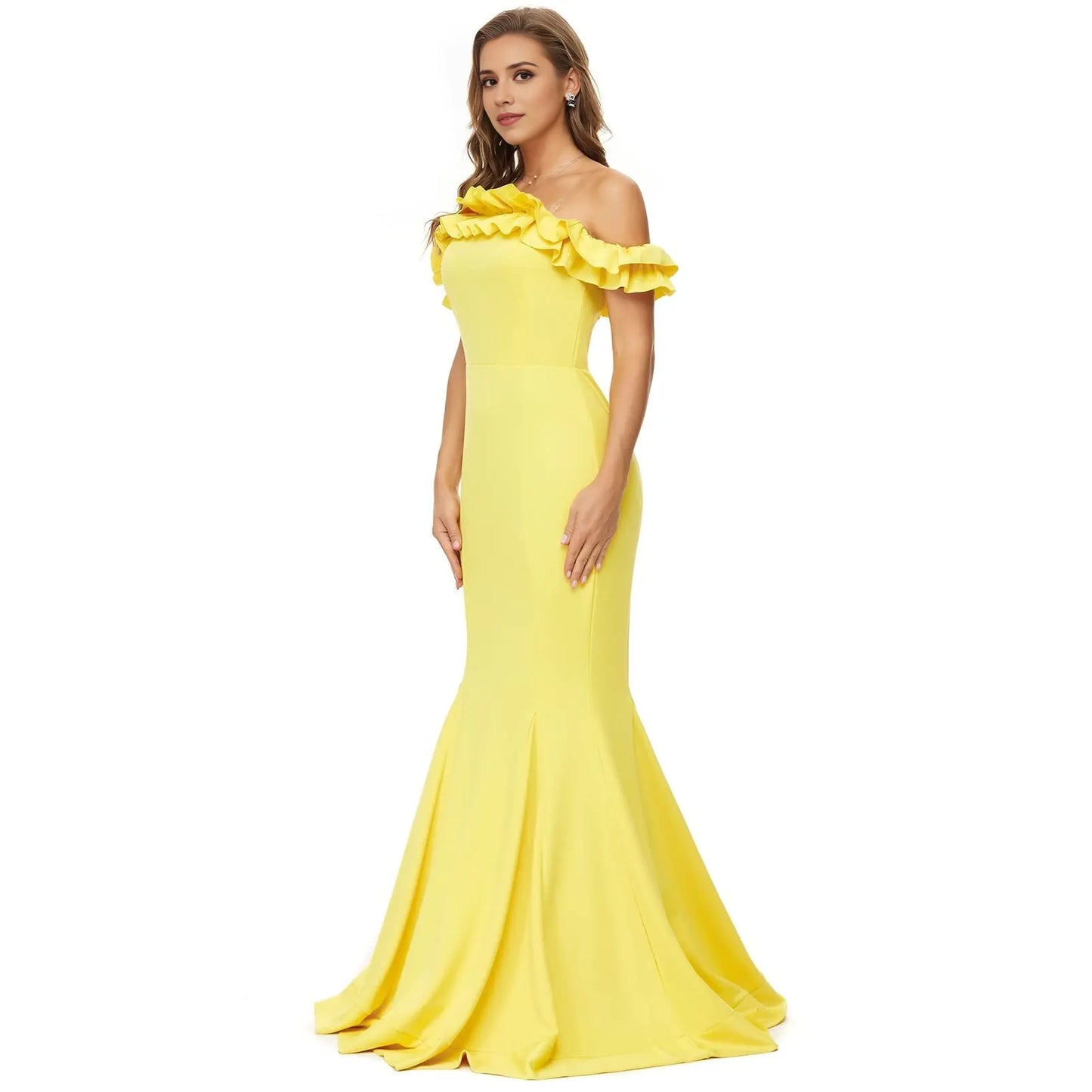 Sexy Mermaid Off the Shoulder Sleeveless Backless Floor-Length prom dress for women