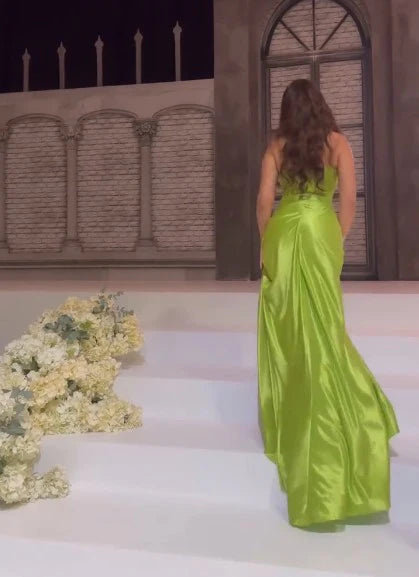 Sexy Mermaid Strapless Sleeveless Zipper Up Floor-Length Evening Dress