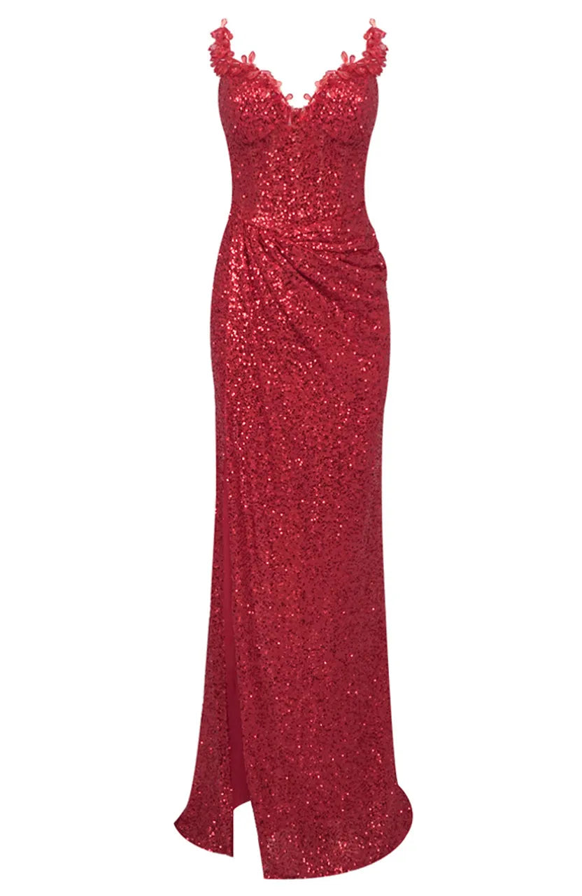 Sexy Mermaid/Trumpet V-Neck Sleeveless Zipper Up Floor-Length Prom Dress