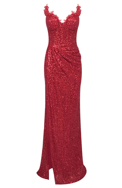 Sexy Mermaid/Trumpet V-Neck Sleeveless Zipper Up Floor-Length Prom Dress