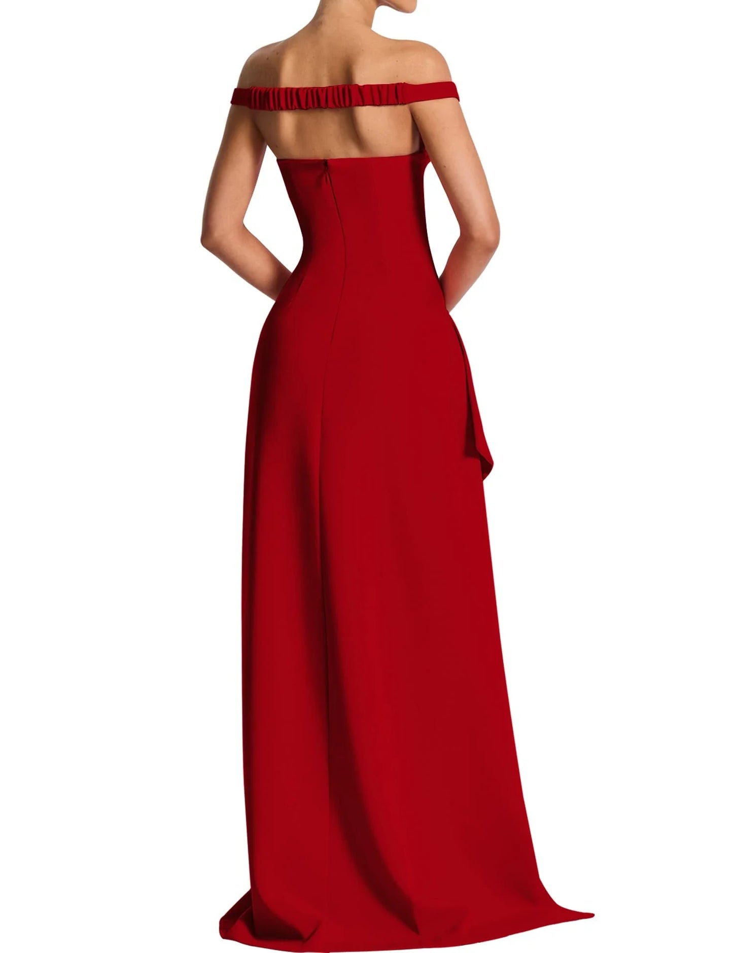 Sexy SheathColumn V Neck Sleeveless Backless Floor-Length Side Slit prom dress for women