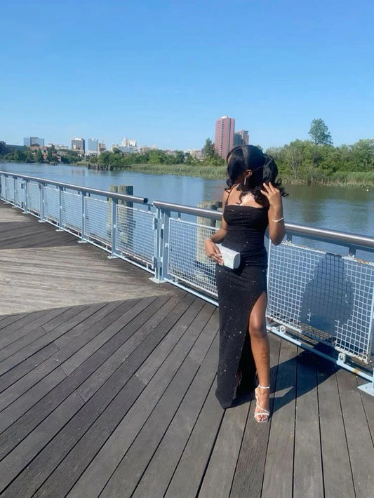 Sexy Sheath Square Neck Sleeveless Lace Up Floor-Length Prom Dress