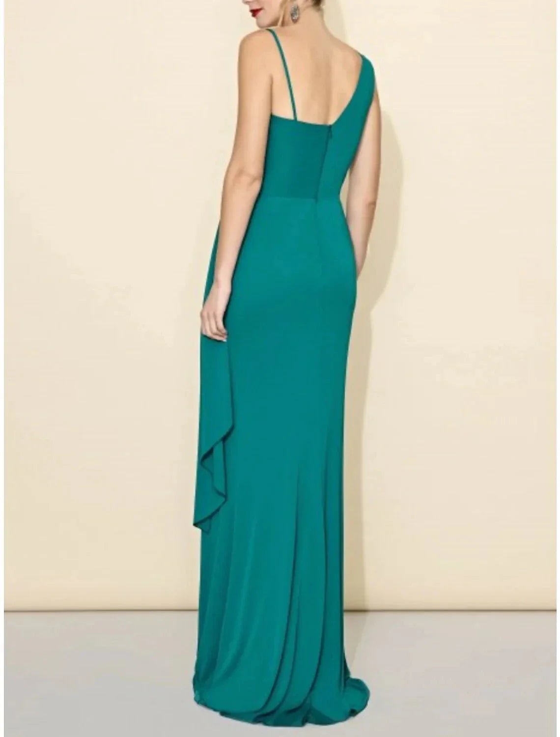 Sheath Column One-Shoulder Floor-length Long Bridesmaid Dresses