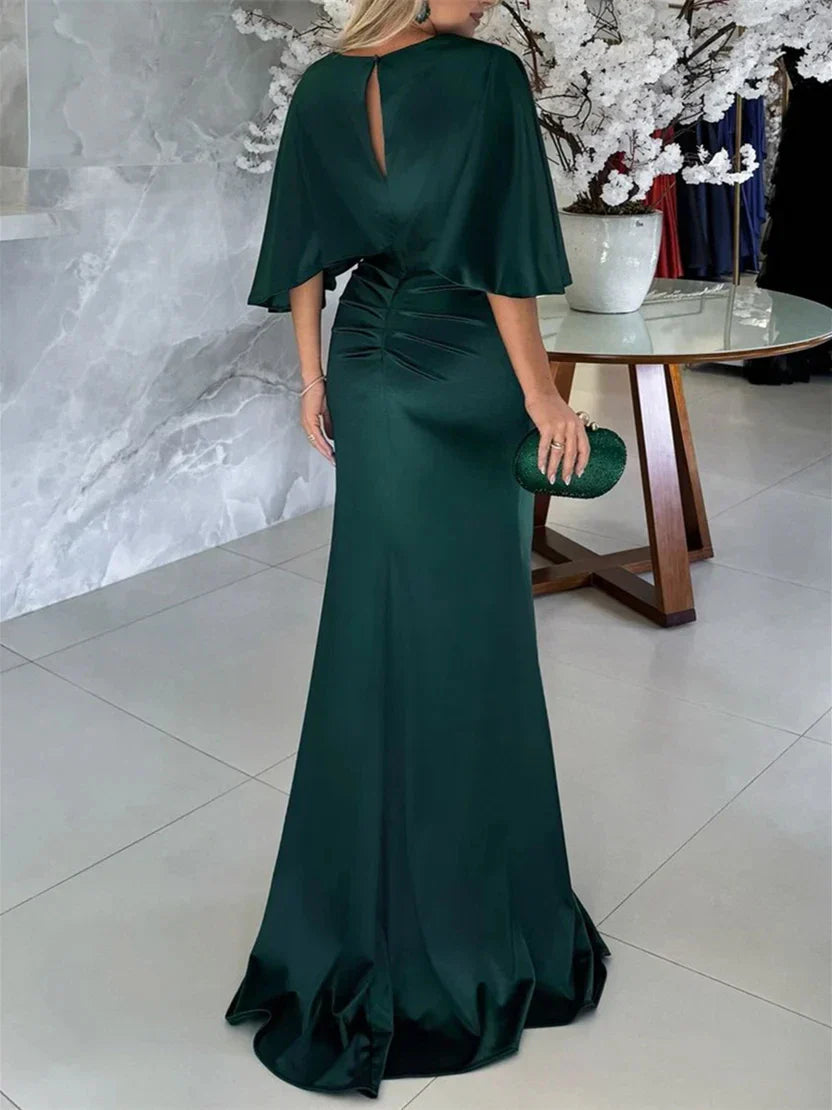 Sheath Column Scoop 12 Sleeves Floor-Length Belt Mother of the Bride Dresses